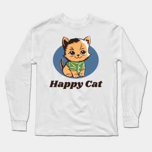 cat tama cute black cat love Long Sleeve T-Shirt